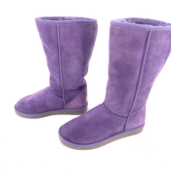 Ugg Classic Tall Purple Sheepskin Boots Size 8 - Picture 3 of 8